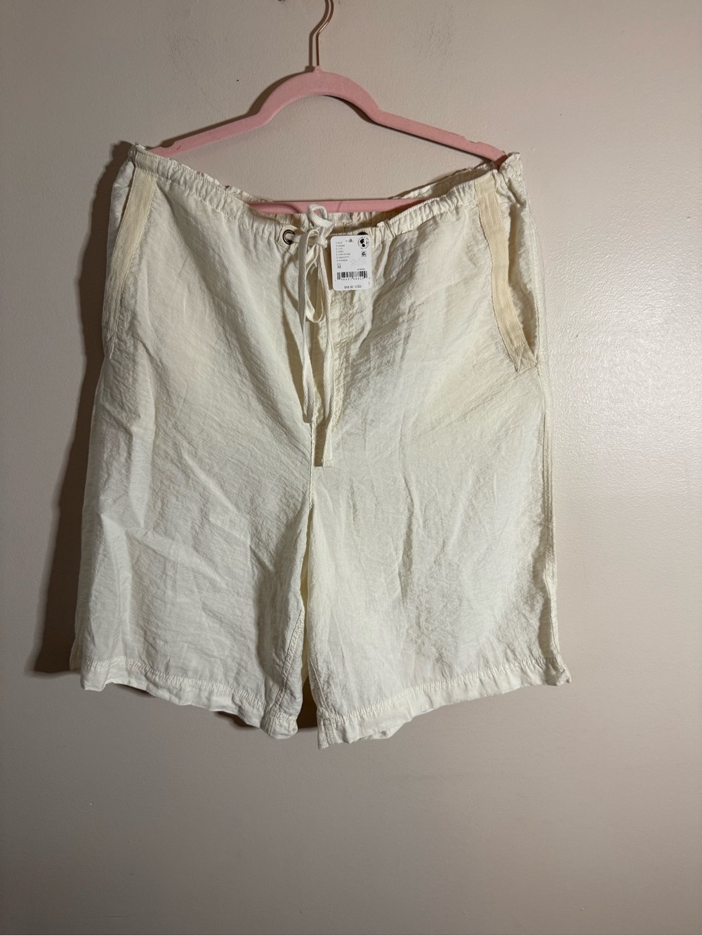 Free People Cream Drawstring  Bermudas